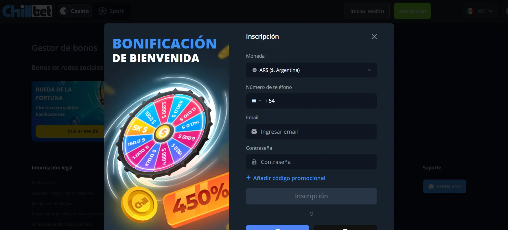 registro Chillbet